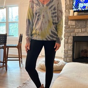 Tie dye V-neck sweater